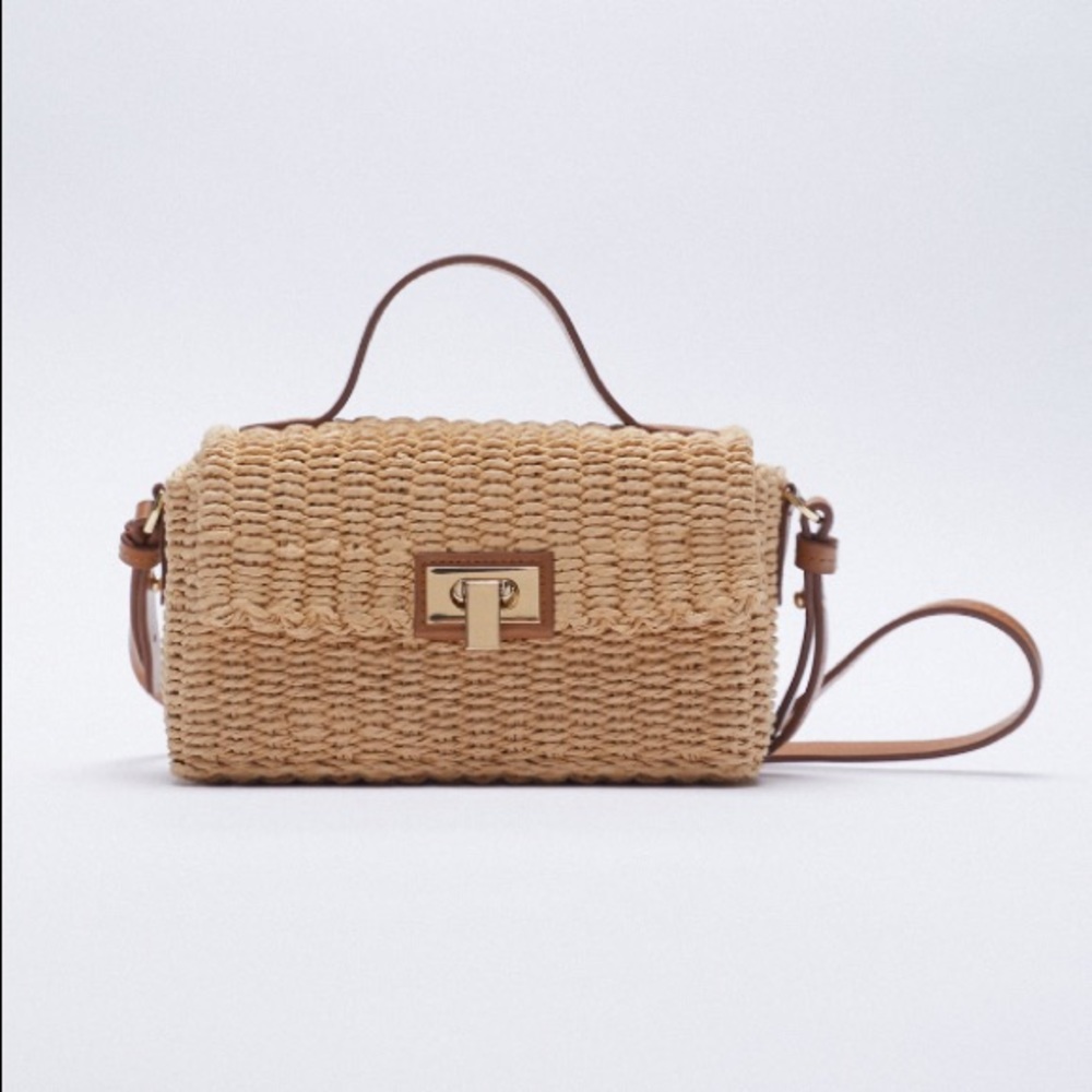 Zara Natural Woven Crossbody bag - Picture 2 of 8